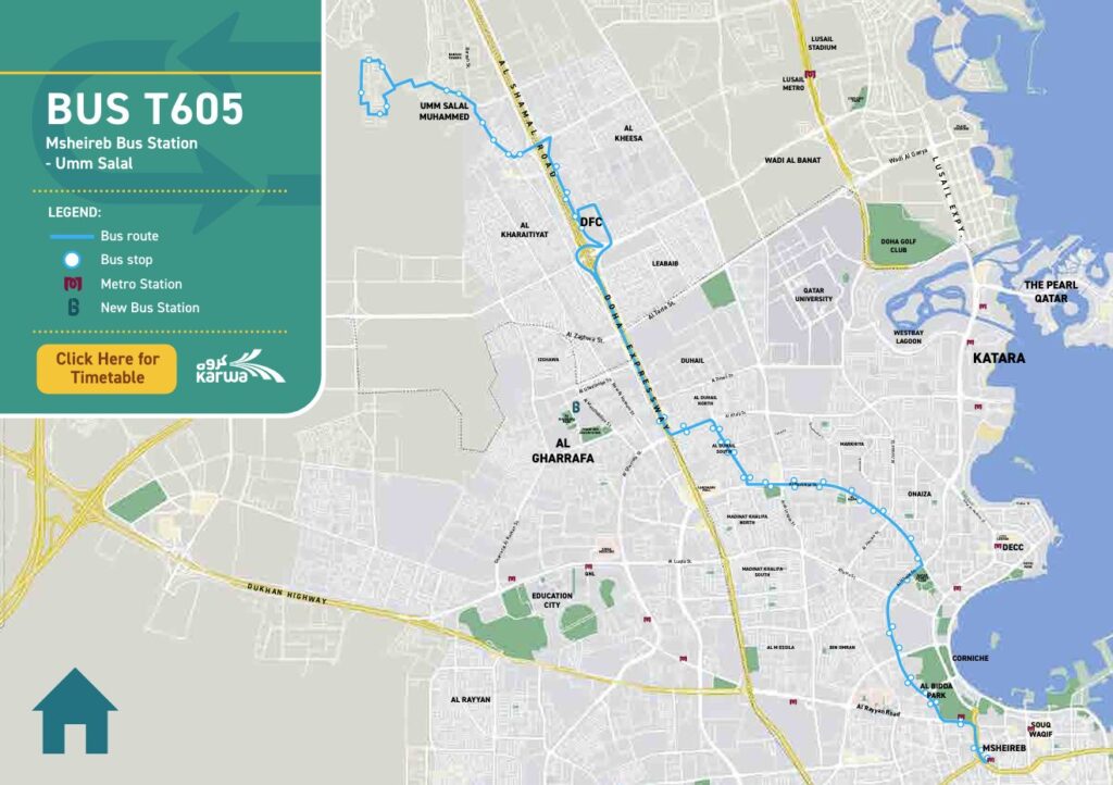 T605 Bus Route Map