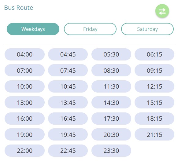 Bus L542 Weekday Timetable