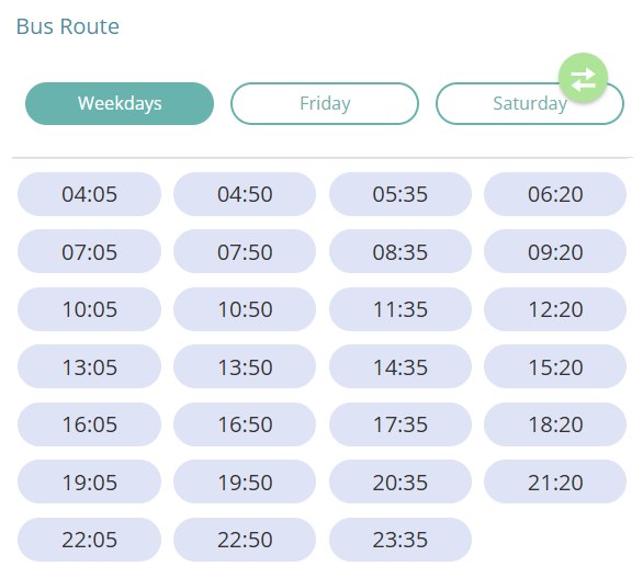 Bus T603 Weekday Timetable