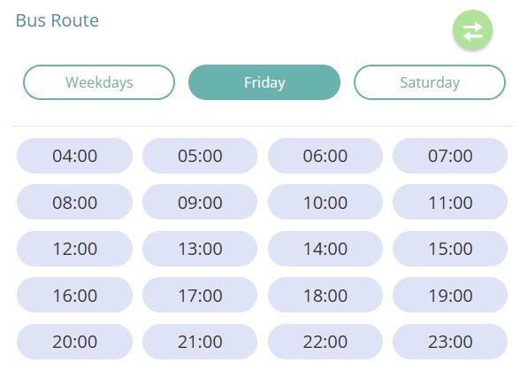 Bus T608 Friday Timetable
