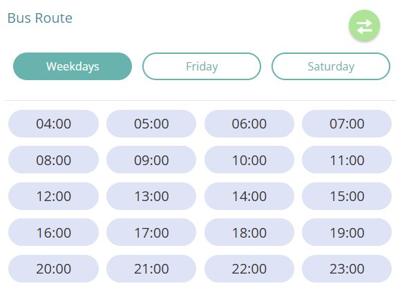 Bus T608 Weekday Timetable